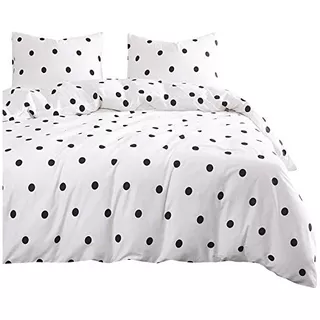 Polka Dot Comforter Set, 100% Cotton Fabric With Soft M...