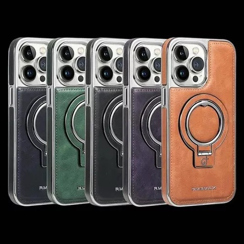 Funda De Piel De Lujo D Con Soporte Invisible Para iPhone