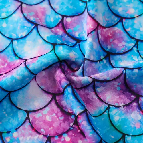 Bañador De Sirena De Manga Larga De Dos Piezas Para Niñas