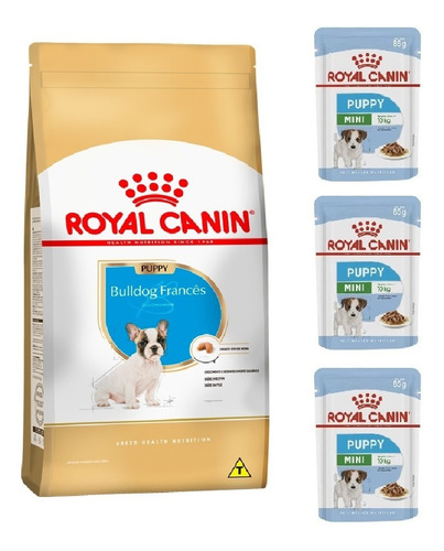 Kit Bulldog Frances Puppy 2,5kg E 3 Sachês Mini Royal Canin