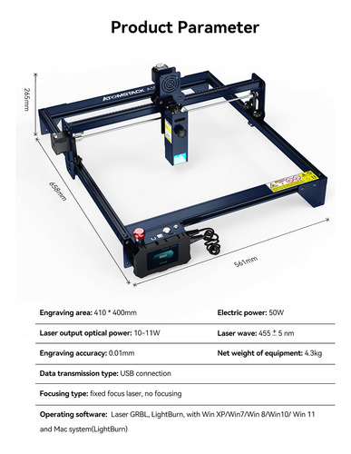 Máquina De Grabado Y Corte Láser Atomstack A10 Pro 10w Cnc