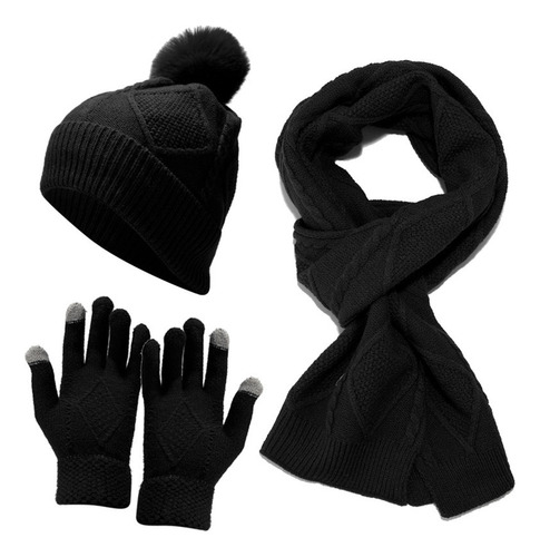 Juego De Gorro, Bufanda Y Guantes, Gorra De Invierno, Suave