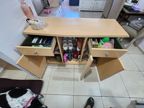 Mueble Vajillero Isla Bahiut Aparador Vitrina Usado Marrón (Usado)