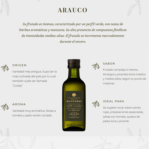 Imagen 3 de 7 de Aceite De Oliva Familia Zuccardi Arauco 500ml