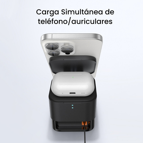 Carregador magnético sem fio Baseus Magpro 2 em 1 25w, cor preta