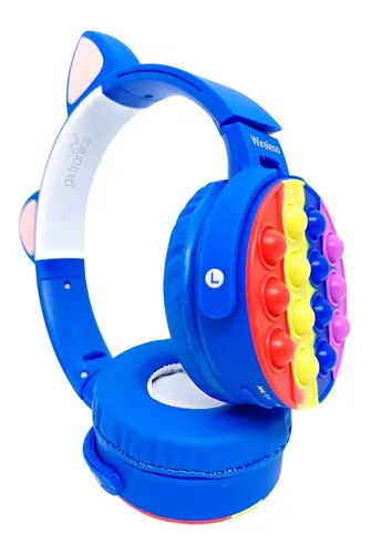 Auriculares Infantiles Con Orejas Gato Niños Popit Bluetooth