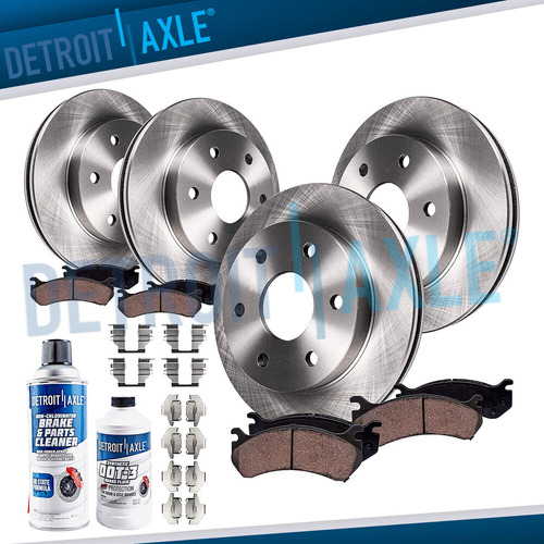 Front & Rear Rotors + Brake Pads For Chevy Silverado Tah Ddh