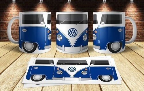 Kit Plantillas Sublimación Tazas - Autos Combi Volkswagen