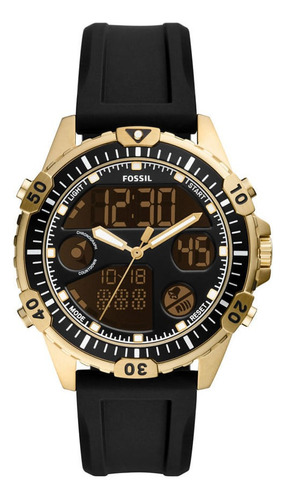 Relógio Digital Analógico Masculino Fossil Garret Dourado