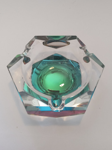 Cenicero De Cristal X1 C/base Color Verde 6x6cm