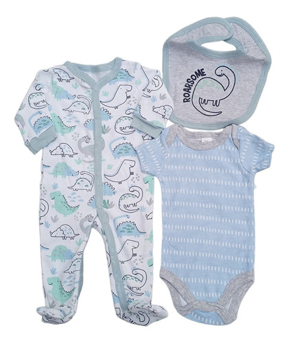 Primera Muda Body Pijama Babero Bebe Niño Dino Baby Kids