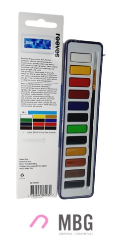 Imagen 3 de 6 de Acuarelas Pastillas Reeves En Lata X 12 Colores + Pincel