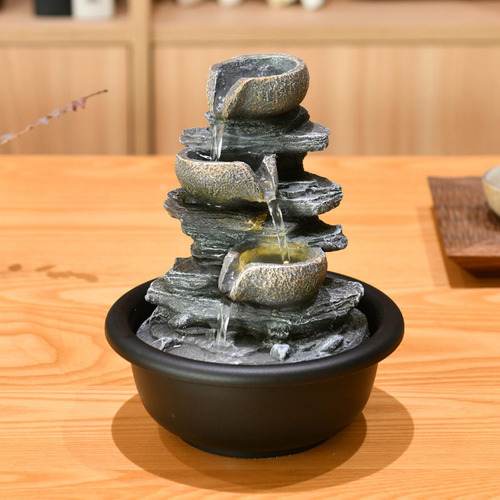Pequeña Fuente De Mesa Con Luz De Escena Mini Cascada Con