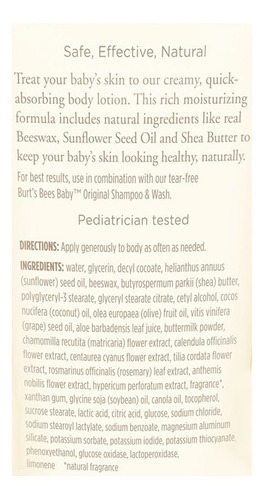 Loción Nutritiva Burts Bees Baby 170gr