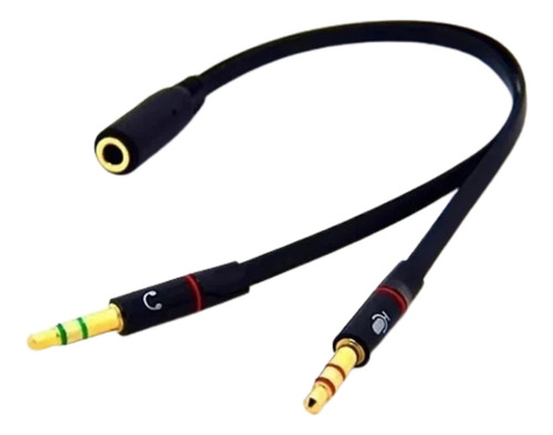 Cable adaptador de auriculares para 1 auricular P2 hembra x 2 P2 macho