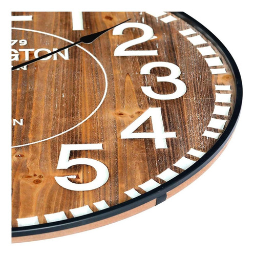 Reloj De Pared San Miguel Decoracion Blanco Y Madera Ø27.3cm