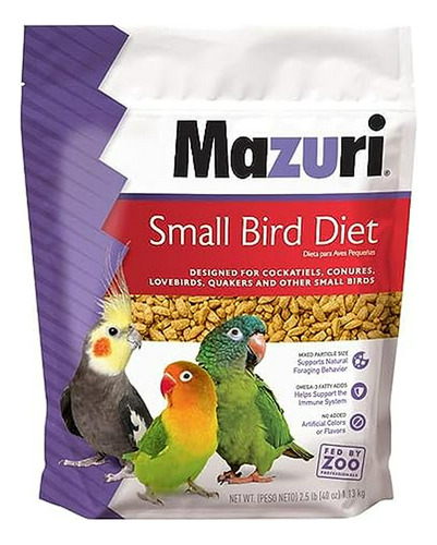 Mazuri Alimento Para Aves Pequeñas 2.5 Lb.