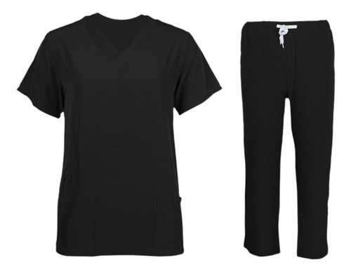 Conjunto De Uniforme Femenino Con Cuello En V Y Pantalones
