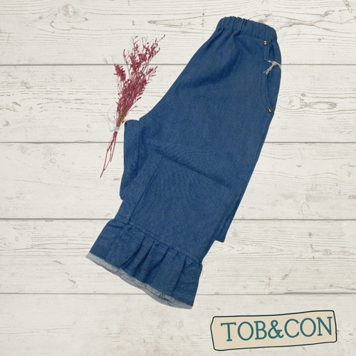 Imagen 3 de 4 de Pantalon Nena Denim Con Elástico