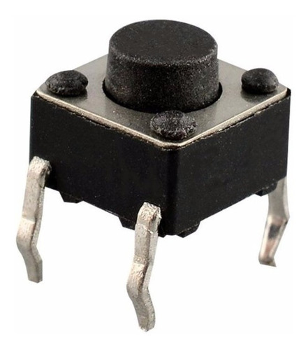 Imagen 2 de 3 de 10 Pcs Suiche Pulsador Sin Retención 4 Pines Negro Arduino