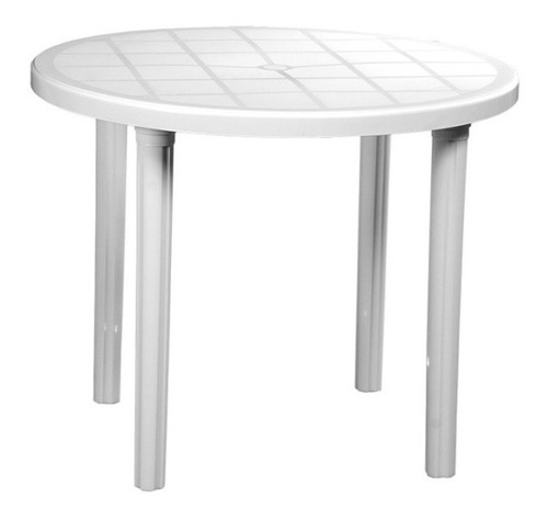 Mesa Circular Plastica 90x80 Cm Alto Voss 2000 Blanca