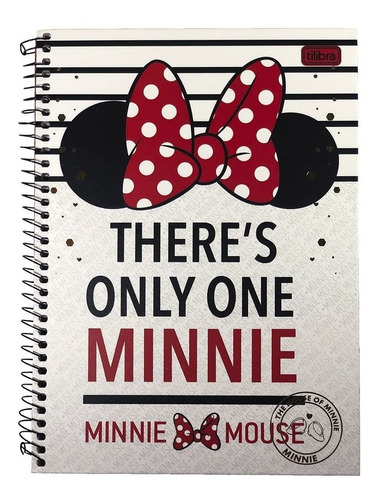 Caderno Minnie Espiral Grande 96 Folhas 1 Matéria Tilibra