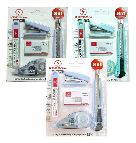 Kit Papelaria Divertida 5 Peças Ideal Escola Escritório