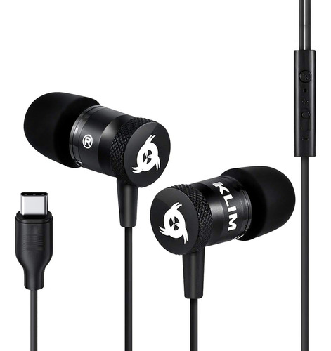 Auriculares Klim Fusion Con Mic Jet Black