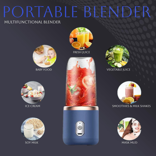 Licuadora Portátil Paramexview® Para Jugos Y Batidos Con 6 C