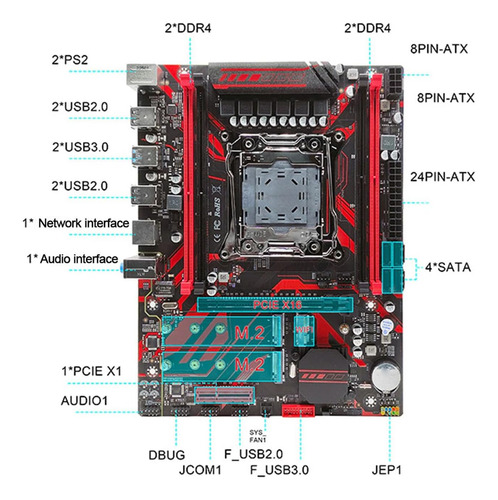 Combo Server X99+ E5 2678 V3 (24 Hilos) + 32 Ram Negro