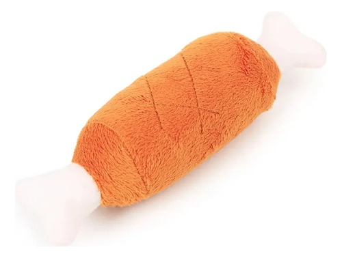 Juguete Perros Peluche Con Chifle Felpa Color Marrón Diseño Hueso