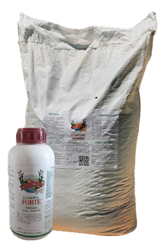 Humus Lombriz 20kg + Fertilizante Orgánico Líquido 1 Litro