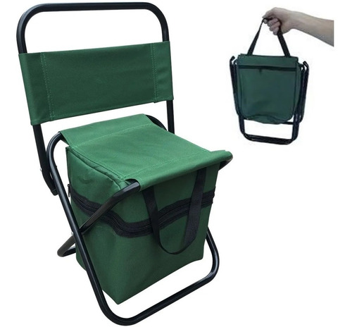 Cadeira Para Camping E Pesca Com Bolsa Bolso Importway Verde