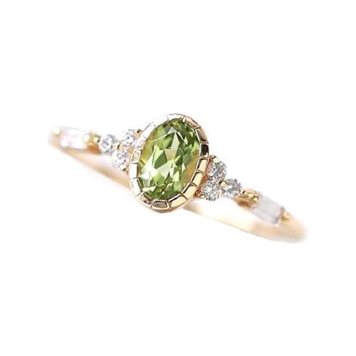 Anillo De Peridoto De Oro Ajustable, Anillo De Olivino, Pied