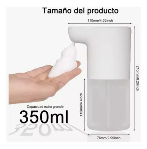Dispensador Automático 350ml De Jabón Espuma Recargable Usb