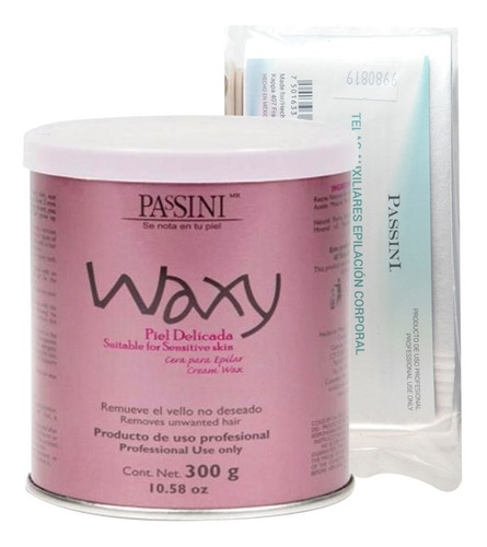 Kit De Cera Waxy Con Telas Passini 300gr