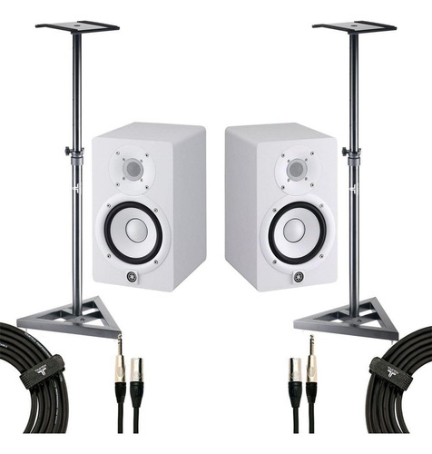 Yamaha Hs7 2 Monitores Estudio Blanco Cables Y Bases Bs300