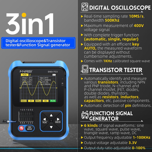  Osciloscopio Tester Mosfet Transistor Capacitor Esr 3 En 1