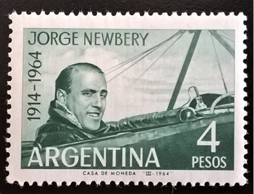 Argentina, Sello Gj 1275 Jorge Newbery 1964 Mint L13715