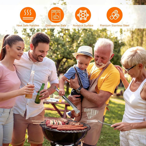 Set De 21 Juego De Utensilio Para Asador Carne Acero Inoxido