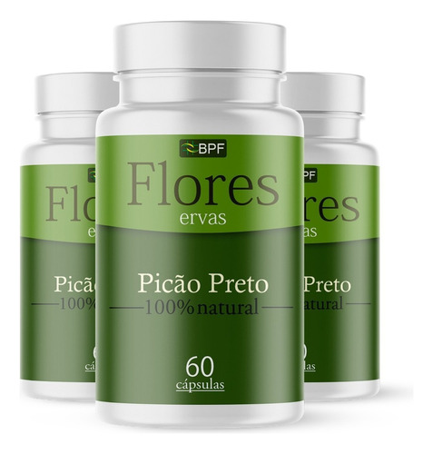 Picão Preto- Bidens Pilosa Chá Em Cápsulas/500mg Kit 3 Potes Sabor Neutro