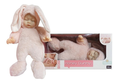 Muñeca Honey Bunny Mi Pequeño Bebe Rosa 35 Cm 