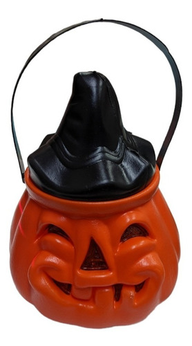 Imagen 2 de 3 de Caramelera Calabaza Plastico Duro Halloween Cotillon