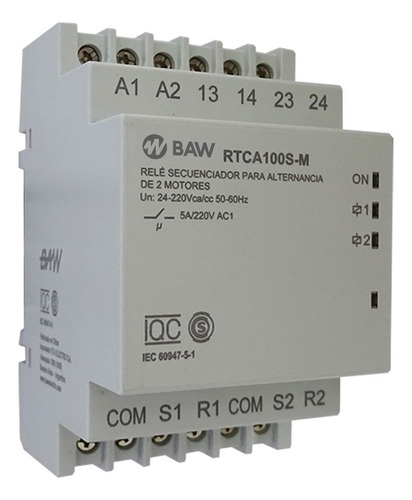 Relé Analógico Alternancia Entre 2 Motores Rtca100s-m Baw