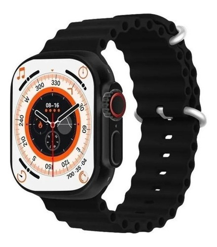 Smartwatch Smartwatch Series 8 Ultra T800 49 mm, cor da caixa: branco, cor da malha, preto - laranja, cor da moldura, cinza, design de malha esportiva