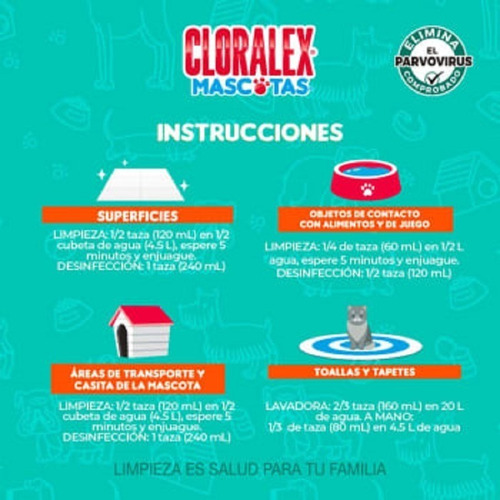 Limpiador Líquido Cloralex Mascotas 10 Lts Elimina Heces