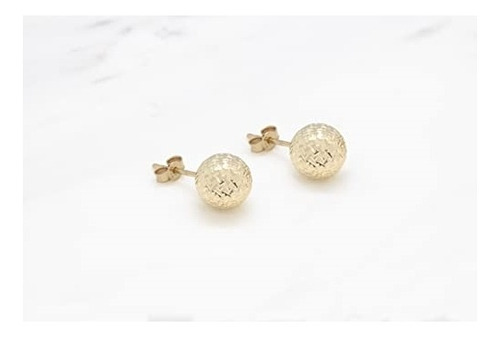 Aretes De Tuerca De Oro Amarillo De 14 Quilates C