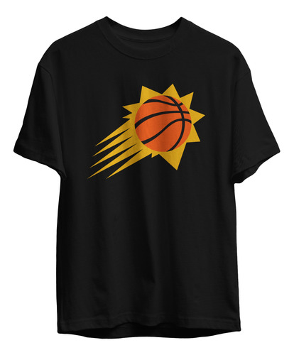 Remera Basket Nba Phoenix Suns Negra Logo  Estrella