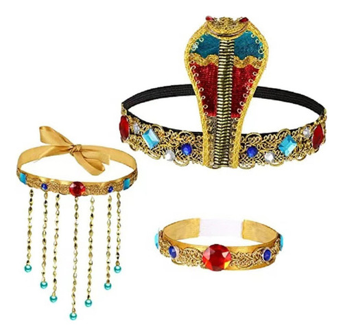 3 Piezas De Y Pulsera De Disfraz Egipcio Para Mujer Para