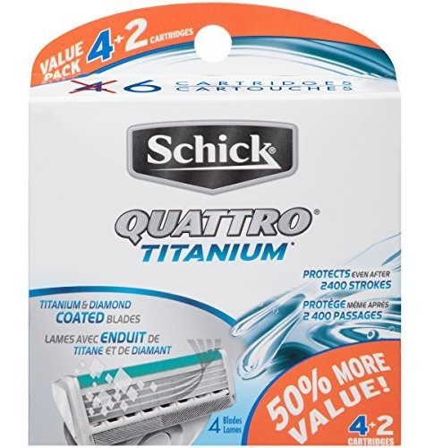 Repuesto De Hoja De Afeitar Schick Quattro Titanium Blade Fo